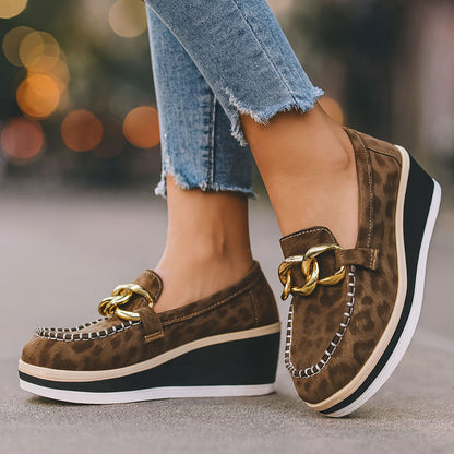 RELIA LEOPARD CHAIN COMFORT PLATFORM LOAFER